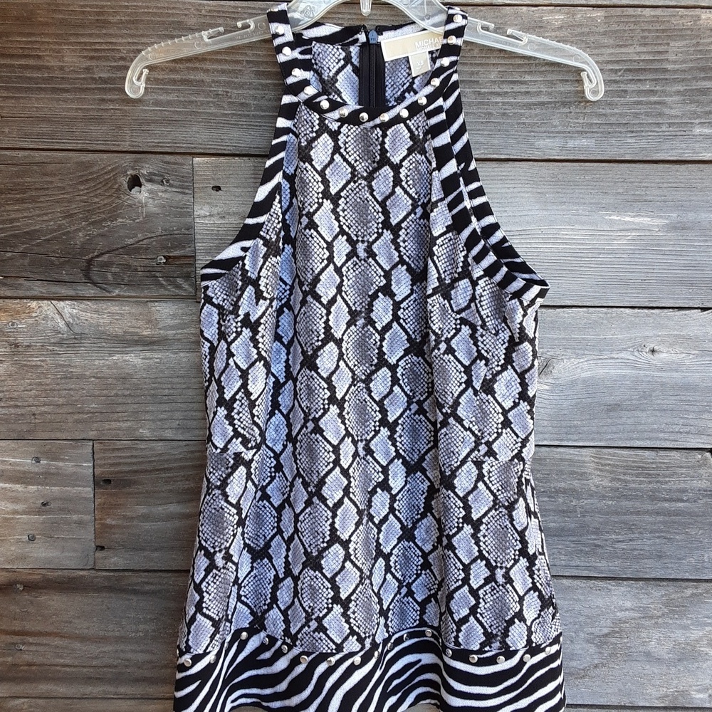 Michael Michael Kors black grey & white blouse size extra small
